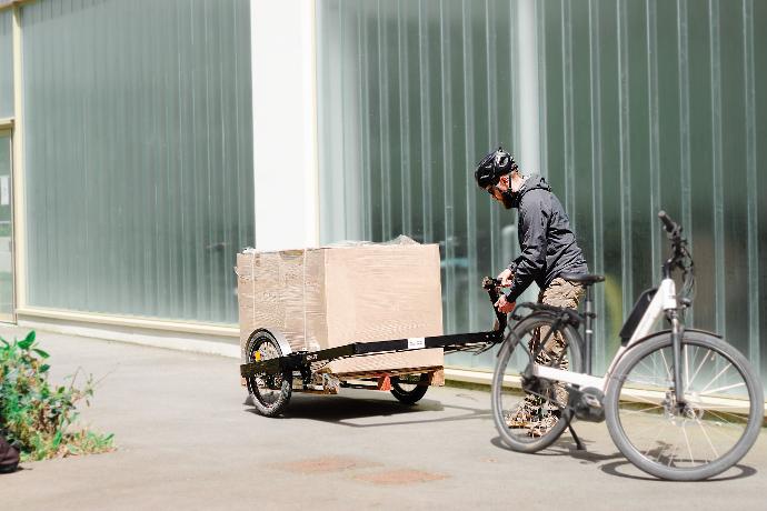 Remorque BicyLift pour la livraison de palettes