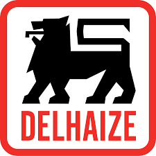 Black lion with Delhaize written in red