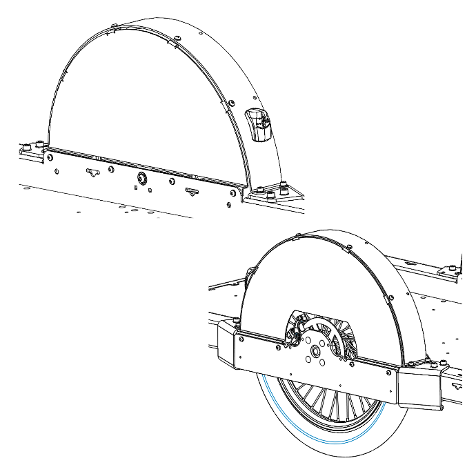 Vue filaire protections roues