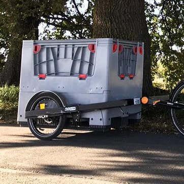 Box pallet on the BicyLift bike trailer