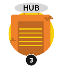 Illustration of an orange hub