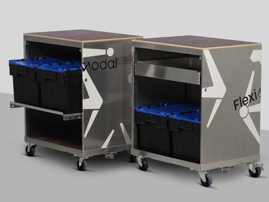 WorkBox ouverte avec caisses standards