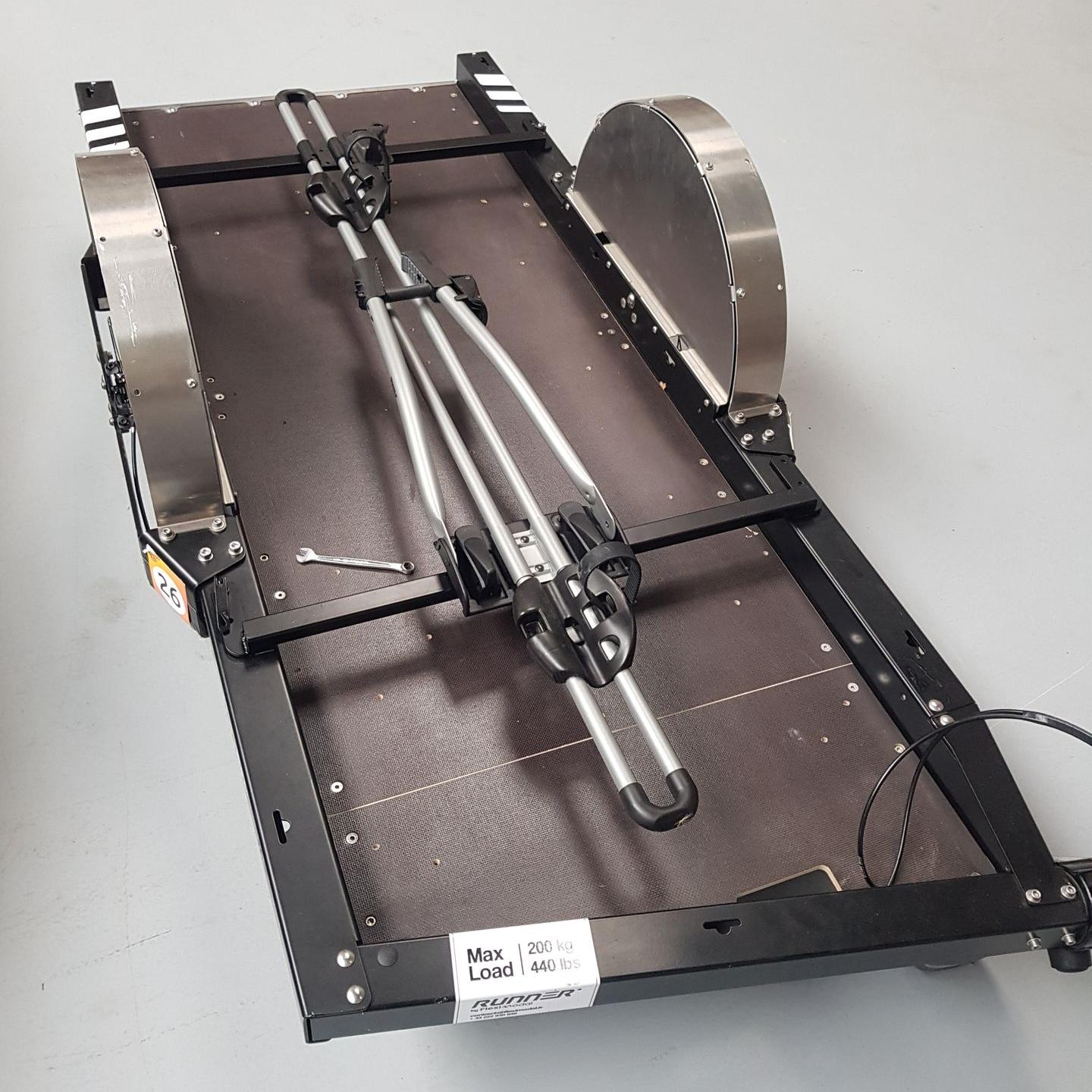 One bicycle clamp on a bike trailer