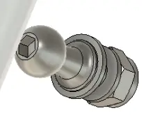 Hitch ball + nut & washers