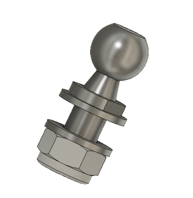 Hitch ball + nut & washers